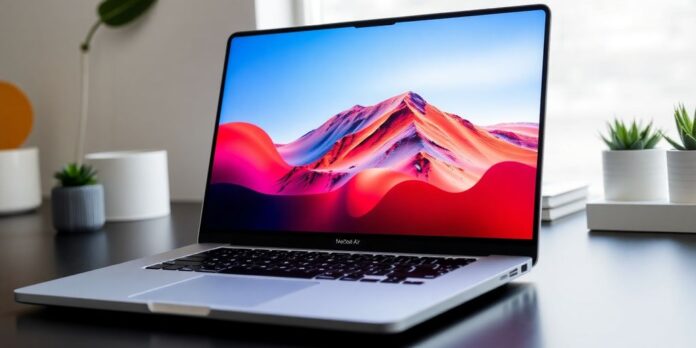 New MacBook Air with M4 chip on a clean desk.